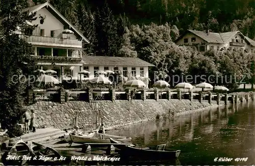 AK / Ansichtskarte  Urfeld_Walchensee Hotel zur Post und Jaeger am See Urfeld Walchensee