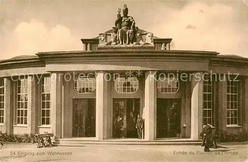 AK / Ansichtskarte Bern_BE Eingang zum Wehrwesen Entree du Pavillon de l Armee Offizielle Postkarte der Schweizerischen Landesausstellung Bern_BE