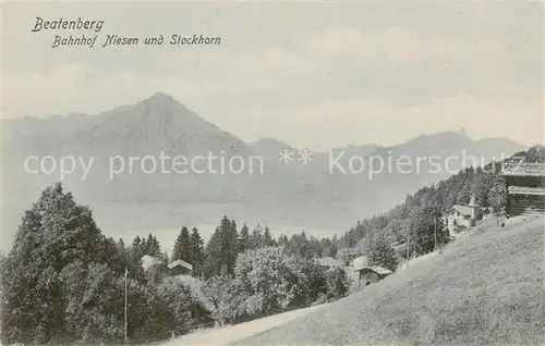 AK / Ansichtskarte Beatenberg_Thunersee_BE Bahnhof Niesen und Stockhorn Berner Alpen 