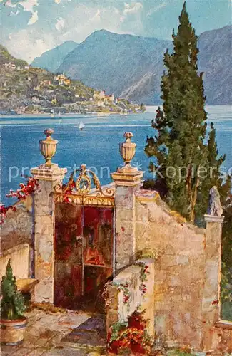 AK / Ansichtskarte Lugano_Lago_di_Lugano_TI Castagnola Kuenstlerkarte 