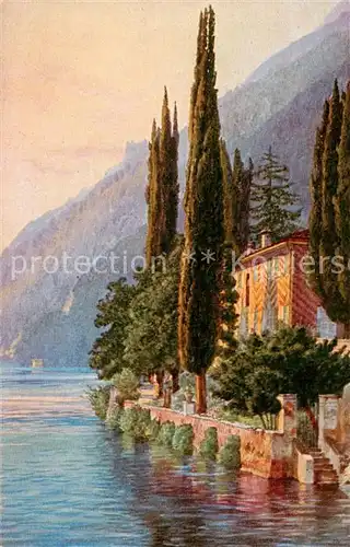 AK / Ansichtskarte Oria__Lago_di_Lugano_TI Villa Marchese Brusati Kuenstlerkarte 