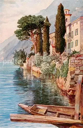 AK / Ansichtskarte Oria__Lago_di_Lugano_TI Villa Fogazzaro Kuenstlerkarte 