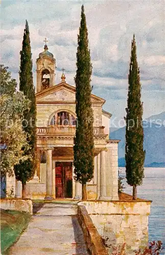 AK / Ansichtskarte Cima_Lugano_Lago_di_Lugano_TI Chiesa della Caravina Kuenstlerkarte 