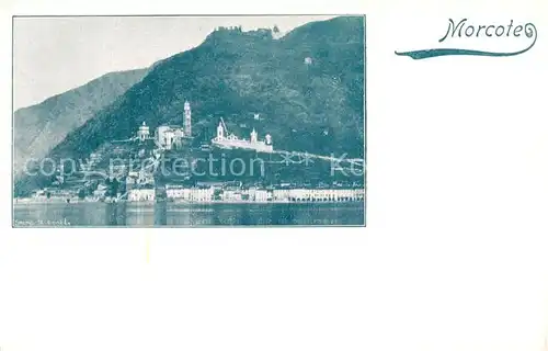 AK / Ansichtskarte Morcote_Lago_di_Lugano_TI Ansicht vom See aus Kirche Maria del Sasso 