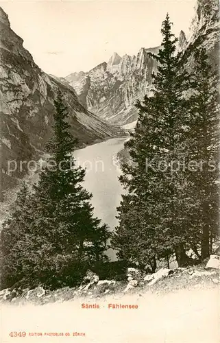 AK / Ansichtskarte Saentis_2504m_AR Blick auf den Faehlensee Appenzeller Alpen 