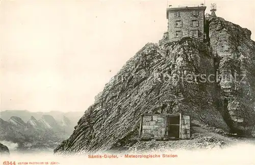 AK / Ansichtskarte Saentis_2504m_AR Gipfel Meteorologische Station Appenzeller Alpen 