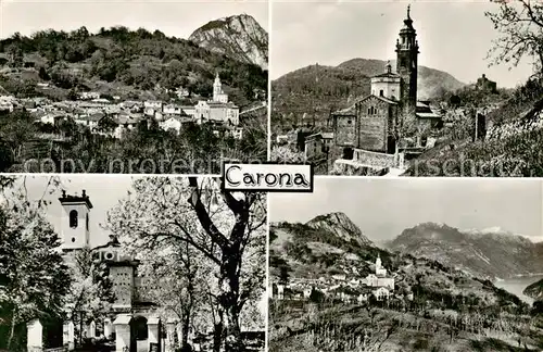 AK / Ansichtskarte Carona_Lago_di_Lugano_TI Panorama Kirche 