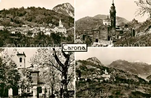 AK / Ansichtskarte Carona_Lago_di_Lugano_TI Panorama Kirche 