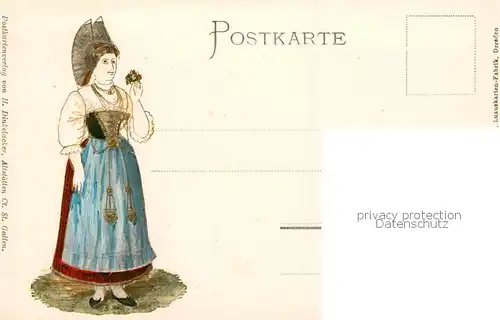 AK / Ansichtskarte Appenzell_IR Teilansicht mit Kirche Trachten Appenzell IR