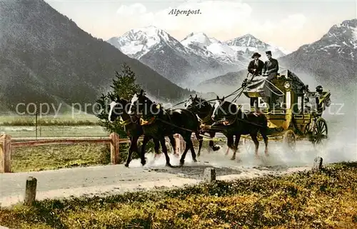 AK / Ansichtskarte Furka_2431m_UR Alpenpost Postkutsche 