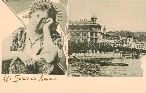 AK / Ansichtskarte Lugano_Lago_di_Lugano_TI Ansicht vom See aus 