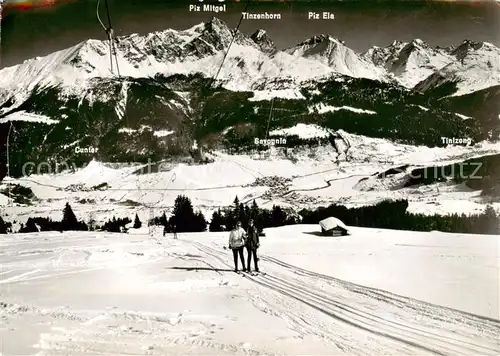 AK / Ansichtskarte Savognin Skigebiet Alpen Skilift Martegnas Savognin