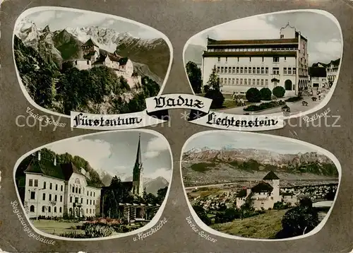 AK / Ansichtskarte 73795740 Vaduz_Liechtenstein_FL Schloss Rathaus Regierungsgebaeude Pfarrkirche 