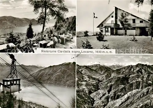 AK / Ansichtskarte Locarno_Lago_Maggiore Ristorante Cardada Bergbahn Alpenpanorama Locarno_Lago_Maggiore
