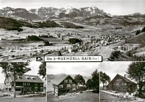 AK / Ansichtskarte Gais_AR Die 3 Ruehuesli Panorama Alpen Gais_AR