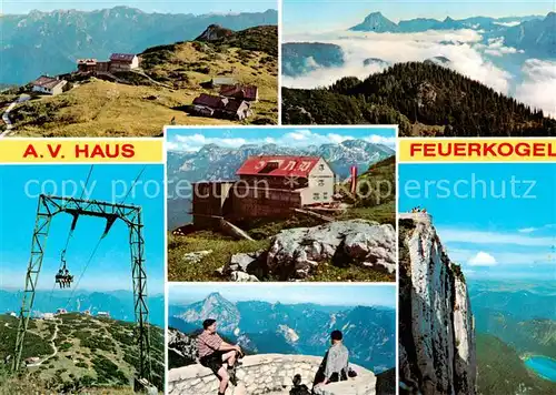 AK / Ansichtskarte  Ebensee_Oberoesterreich Alpenvereinshaus Feuerkogel Alpenpanorama Hoellengebirge Ebensee_Oberoesterreich