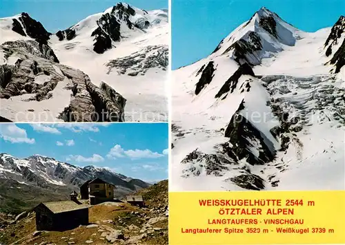 AK / Ansichtskarte 73795795 Langtaufers_Graun_Resia_Trento_IT Weisskugelhuette Berghuette oetztaler Alpen Vinschgau 