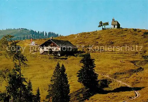 AK / Ansichtskarte  Strobl_Wolfgangsee_AT Jausenstation Postalm-Huette mit Kapelle 