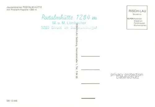 AK / Ansichtskarte 73795801 Strobl_Wolfgangsee_AT Jausenstation Postalm-Huette mit Kapelle 