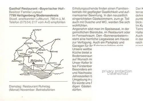 AK / Ansichtskarte 73795829 Heiligenberg_Baden Gasthof Restaurant Bayerischer Hof Luftaufnahme mit Schloss Heiligenberg_Baden