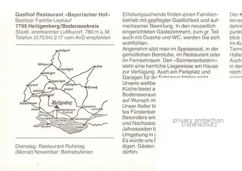 AK / Ansichtskarte  Heiligenberg_Baden Gasthof Restaurant Bayerischer Hof Luftaufnahme mit Schloss Heiligenberg_Baden