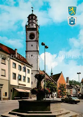 AK / Ansichtskarte  Ravensburg__Wuerttemberg Marienplatz mit Blaserturm 