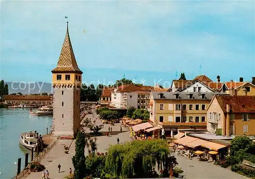 AK / Ansichtskarte  Lindau_Bodensee Seepromenade mit Mangturm 13. Jhdt. Lindau Bodensee