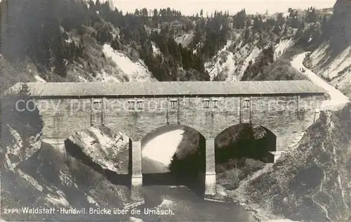 AK / Ansichtskarte Hundwil_AR Bruecke ueber die Urnaesch 