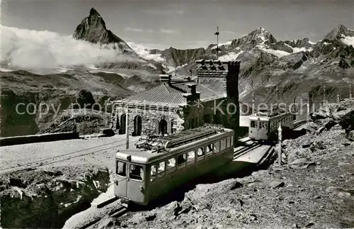 AK / Ansichtskarte Zermatt_VS Gornergrat Station Gornergratbahn mit Matterhorn Walliser Alpen Zermatt_VS