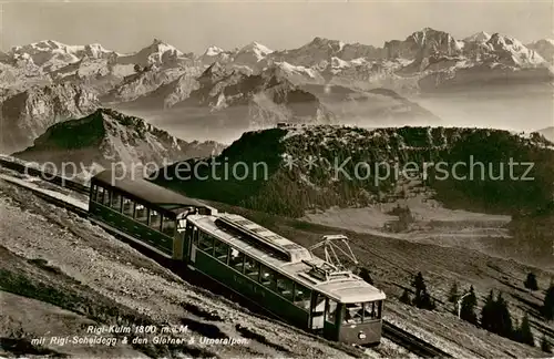 AK / Ansichtskarte Rigi_Kulm mit Rigi Scheidegg Glarner Alpen Urner Alprn Rigibahn Rigi_Kulm
