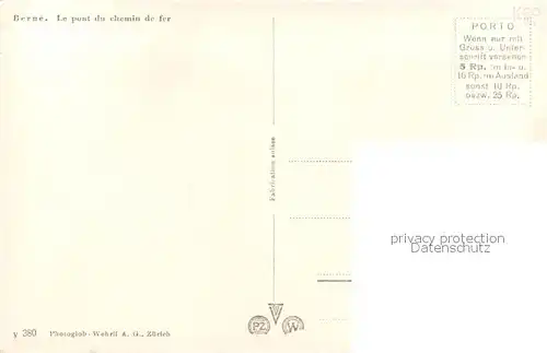 AK / Ansichtskarte Bern_BE Eisenbahnbruecke Pont du chemin de fer Bern_BE