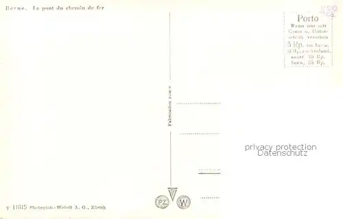 AK / Ansichtskarte Bern_BE Eisenbahnbruecke Pont du chemin de fer Bern_BE