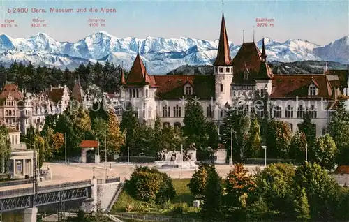 AK / Ansichtskarte Bern_BE Museum und die Alpen Bern_BE