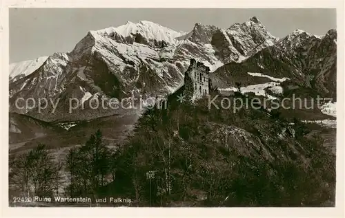AK / Ansichtskarte Ragaz_Bad_SG Ruine Wartenstein und Falknis 