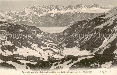 AK / Ansichtskarte Spitzmeilen_2505m_GL Blick ins Schilstal und auf die Alvierkette 