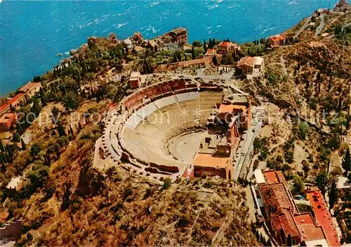 AK / Ansichtskarte 73795985 Taormina_Sicilia_IT Teatro Greco Fliegeraufnahme 