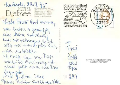 AK / Ansichtskarte 73796001 Malente-Gremsmuehlen Hotel Dieksee Malente-Gremsmuehlen