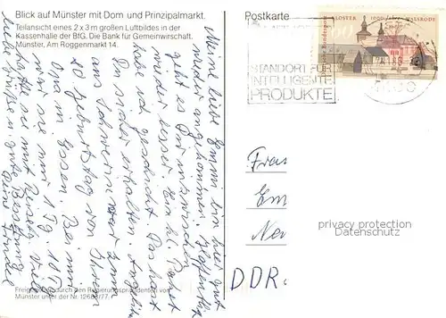 AK / Ansichtskarte 73796028 Muenster__Westfalen Fliegeraufnahme mit Dom und Prinzipalmarkt 