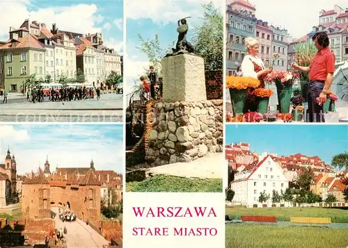 AK / Ansichtskarte 73796035 Warszawa Plac Zamkowy Warszawska Syrenka Rynku Starego Miasta Barakan Domy staromiejskiej Warszawa