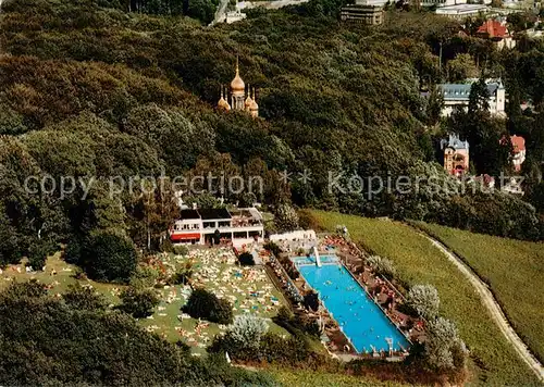 AK / Ansichtskarte  Wiesbaden Opelbad Fliegeraufnahme Wiesbaden