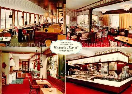 AK / Ansichtskarte  Rottach-Egern Konditorei Cafe Weinstube Kanne Gastraeume Verkaufstheke Rottach-Egern
