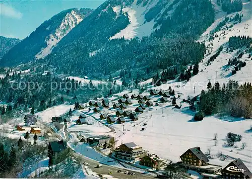 AK / Ansichtskarte Thollon les Memises_74_Haute Savoie Les Alpages Les Effalets Le depart du telepherique Vue aerienne 