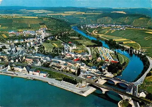 AK / Ansichtskarte  Wasserbillig_Luxembourg Vue aerienne du confluent de la Moselle et de la Sure 