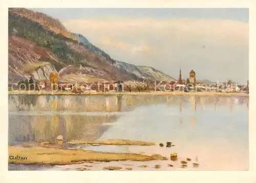 AK / Ansichtskarte Neuveville_La_Bielersee_Preles_BE Panorama Kuenstlerkarte 