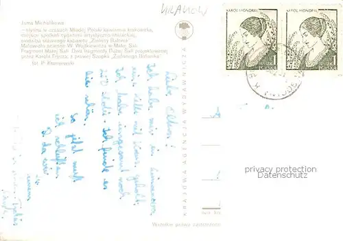 AK / Ansichtskarte 73796161 Krakow_Krakau Jama Michalikowa Mlodej Polski Zielony Balonik Malowidlo scienne Fragment Malej Sali Dwa Fragmenty Duzei Sali Krakow Krakau