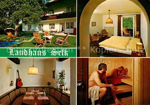AK / Ansichtskarte 73796216 Grossgmain Landhaus Selk Gaststube Zimmer Sauna Grossgmain