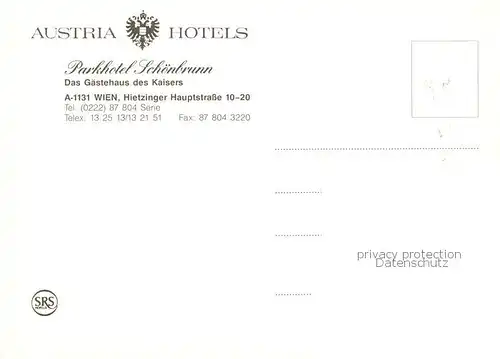 AK / Ansichtskarte 73796225 Wien_AT Parkhotel Schoenbrunn 
