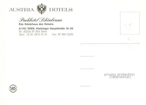 AK / Ansichtskarte  Wien_AT Parkhotel Schoenbrunn 