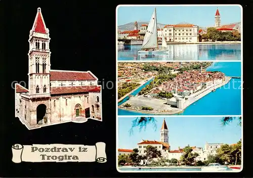 AK / Ansichtskarte  Trogir_Trau_Croatia Kirche Segelpartie Fliegeraufnahme  