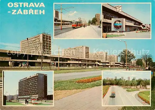 AK / Ansichtskarte  Zabreh_Ostrava Bahn Teilansichten Strassenpartie Hotel NHKG 